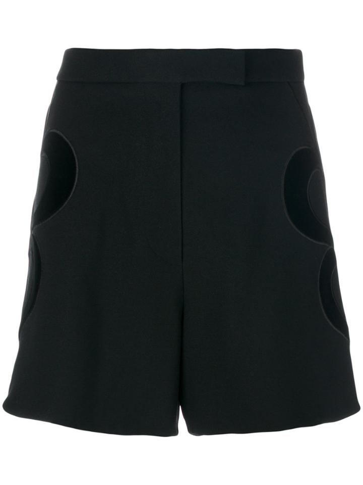 Elie Saab Heart Appliqué Shorts - Black