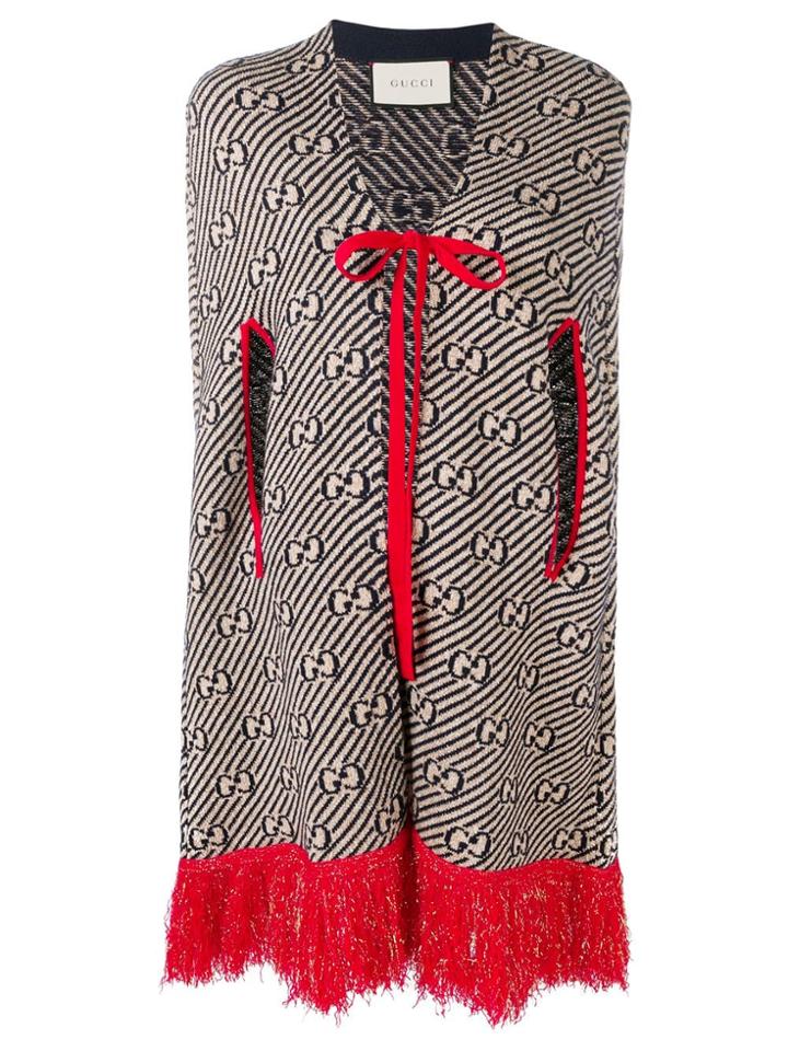 Gucci Gg Logo Cape - Brown