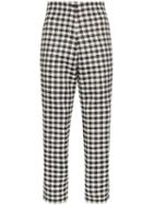 Paskal Gingham Cropped Trousers - Black