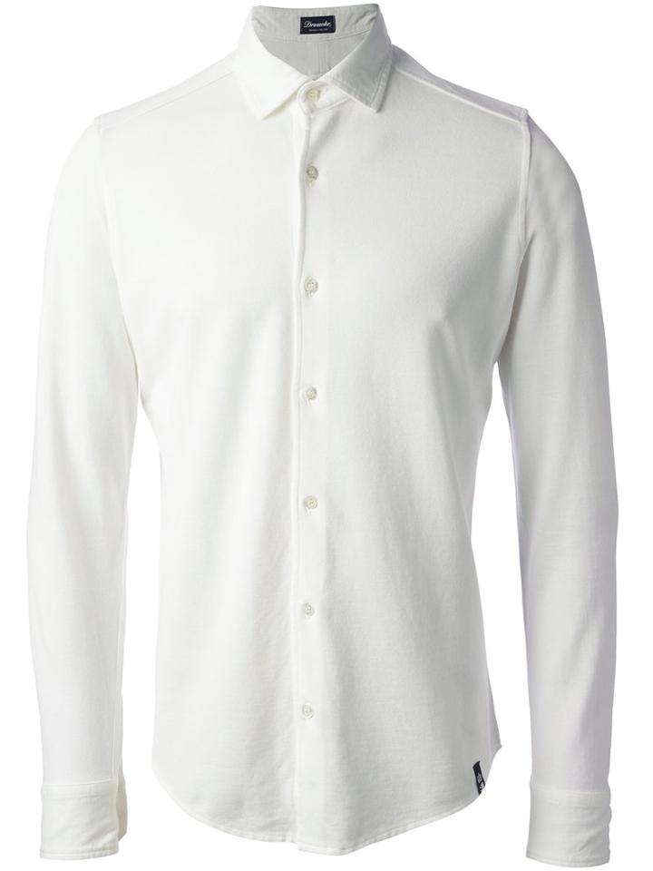 Drumohr Plain Shirt, Men's, Size: Medium, White, Cotton