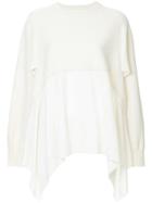 Ports 1961 Asymmetric Layered Sweater - White