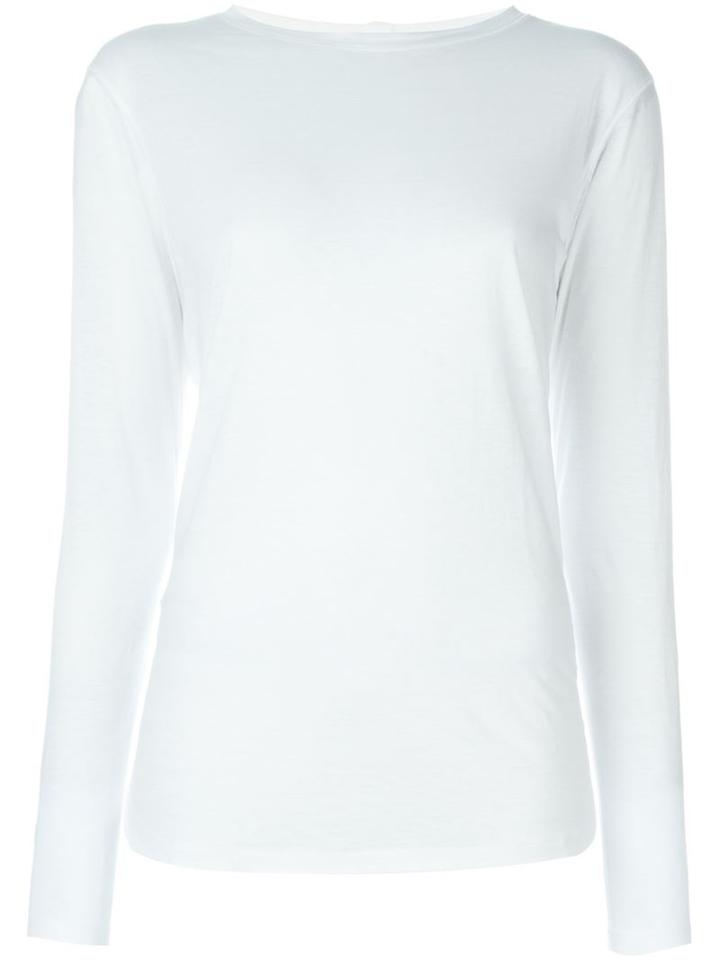 Helmut Lang Longsleeved T-shirt, Women's, Size: Large, White, Cotton/cashmere