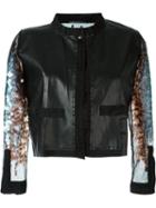 Aviù Sequinned Sleeve Leather Jacket