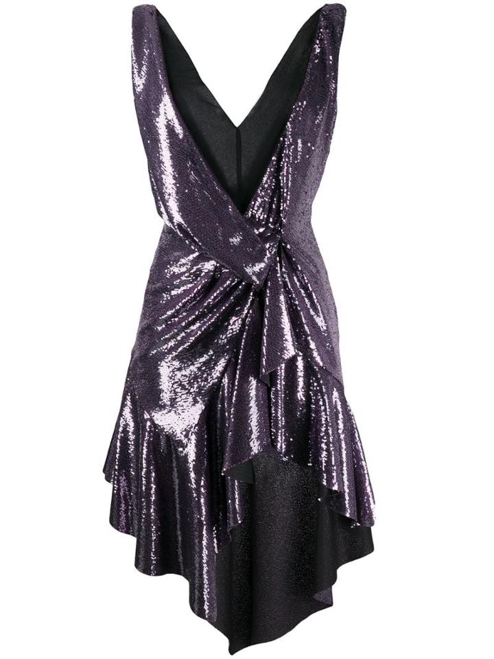 Philosophy Di Lorenzo Serafini Sequin Plunge Mini Dress - Purple