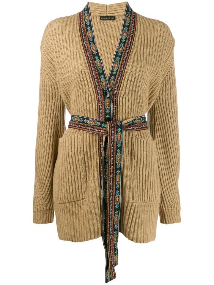 Etro Ribbed Knit Cardigan - Neutrals