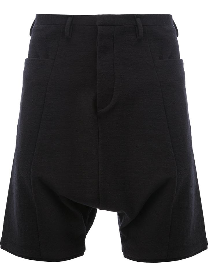 Label Under Construction Drop-crotch Shorts - Black