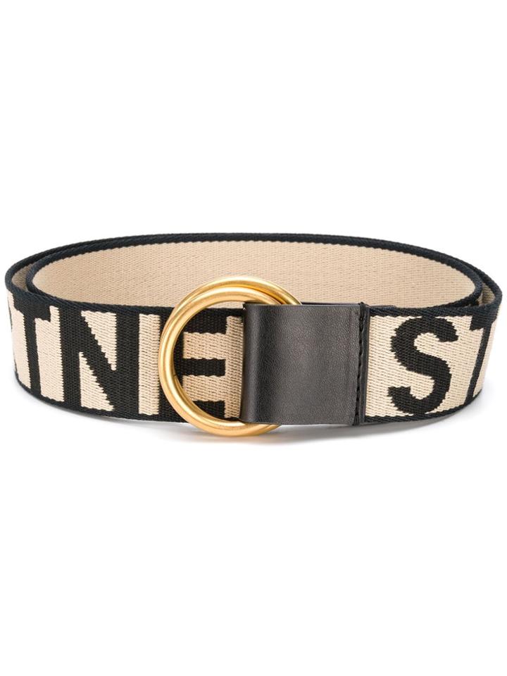 Stella Mccartney Logo Embroidered Belt - Neutrals