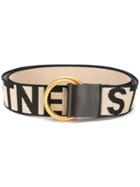 Stella Mccartney Logo Embroidered Belt - Neutrals