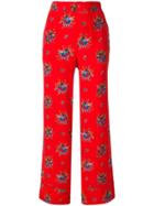 Ganni Floral Trousers - Red