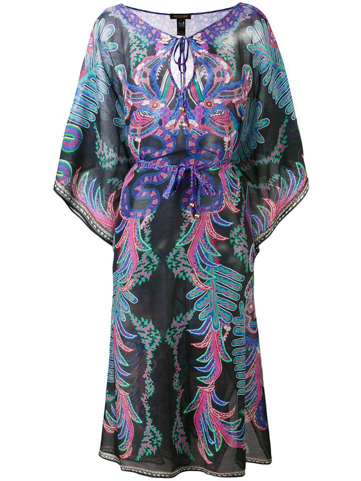 Roberto Cavalli - Abstract Print Semi-sheer Dress - Women - Silk/cotton - L, Silk/cotton