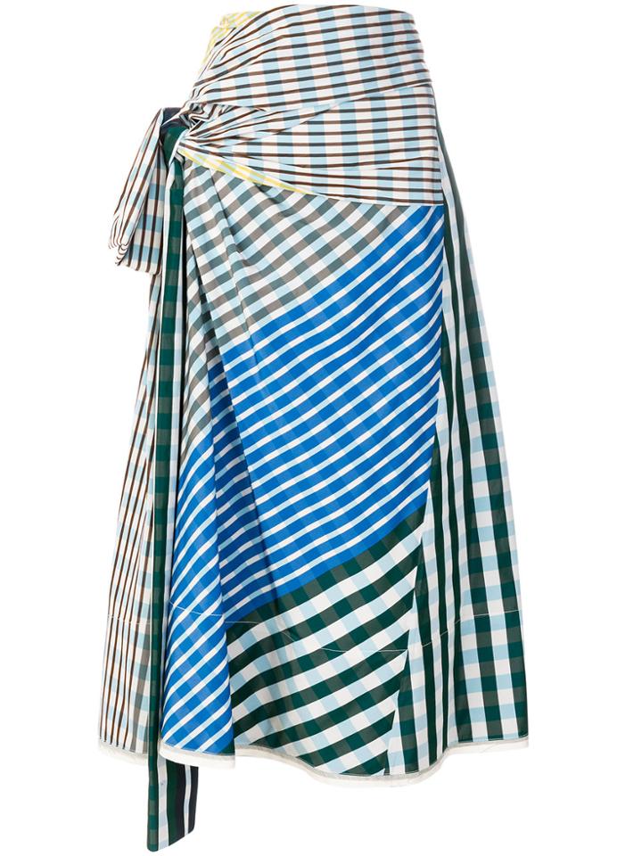 Marni Wraparound Gingham Skirt - Multicolour