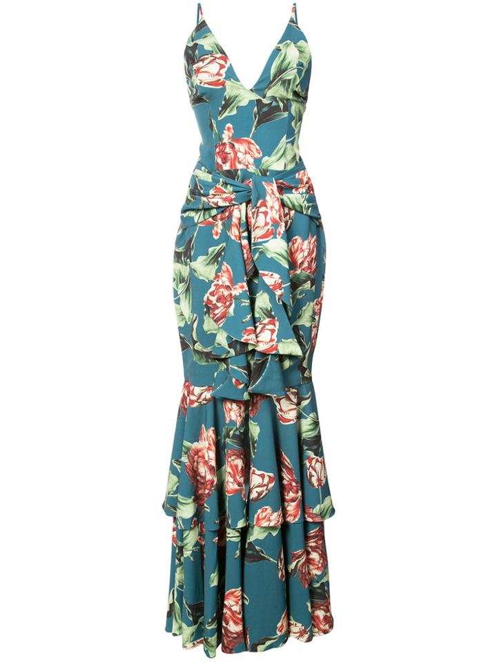 Patbo Tiered Floral Print Dress - Green