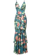 Patbo Tiered Floral Print Dress - Green