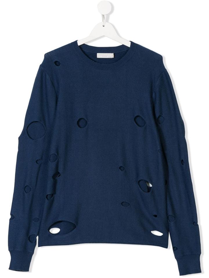 Stella Mccartney Kids Teen Distressed Jumper - Blue