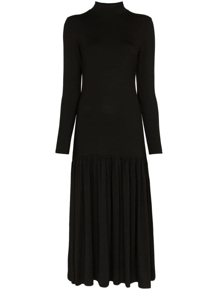 Ninety Percent Dropped Waist Midi Dress - Black