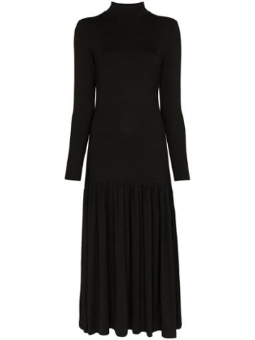 Ninety Percent Dropped Waist Midi Dress - Black