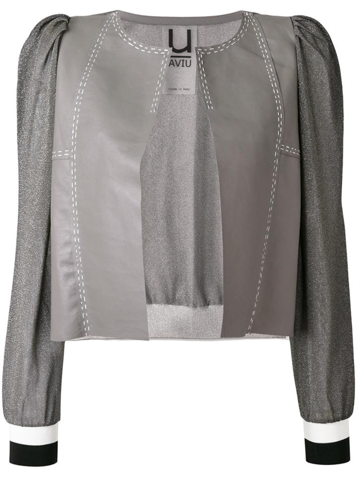 Aviù Cropped Panel Jacket - Grey