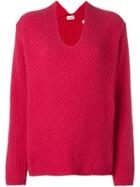 Moncler Ribbed Loose Fit Sweater, Women's, Size: Xs, Red, Cashmere/wool