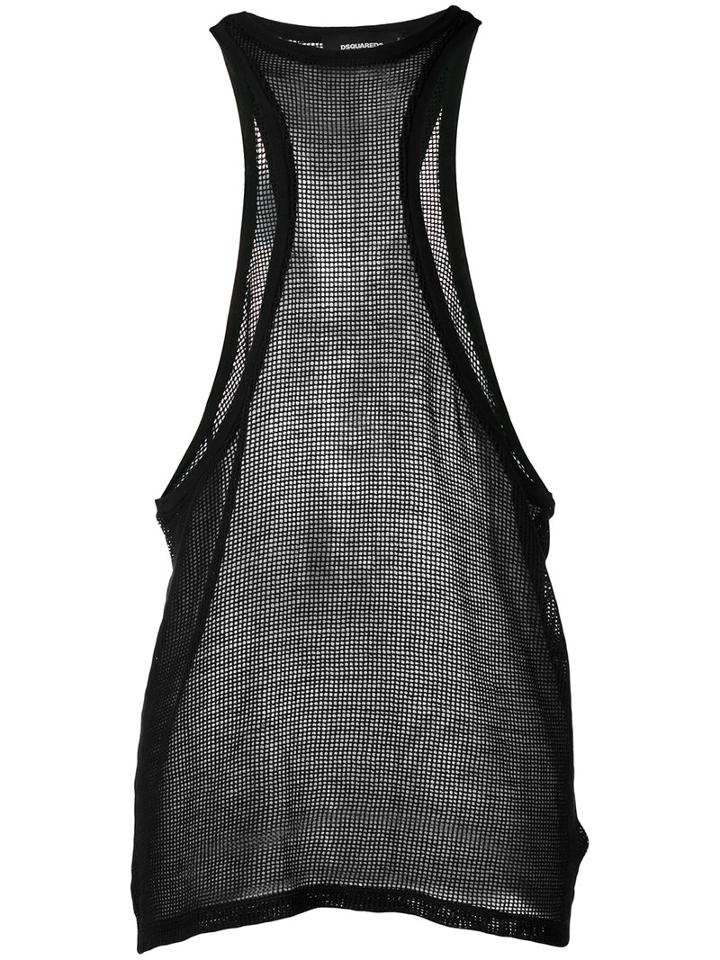 Dsquared2 - Reversed Racer Back Tank Top - Men - Cotton/linen/flax - Xl, Black, Cotton/linen/flax
