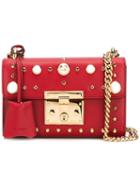 Gucci - Padlock Studded Shoulder Bag - Women - Leather - One Size, Red, Leather
