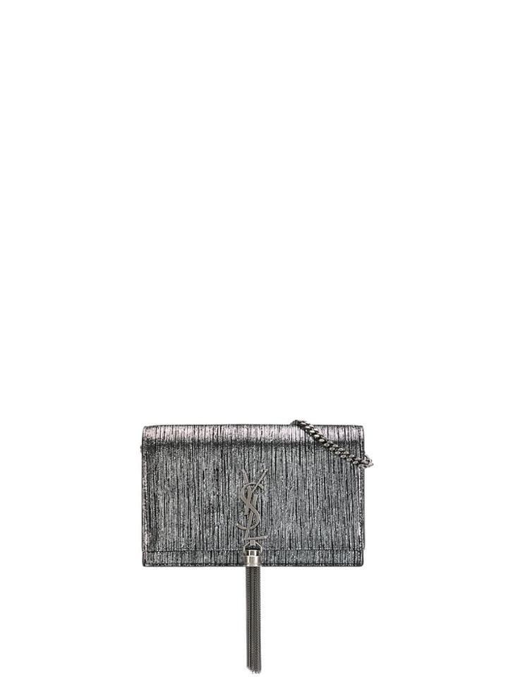 Saint Laurent Chain Clutch Bag - Silver