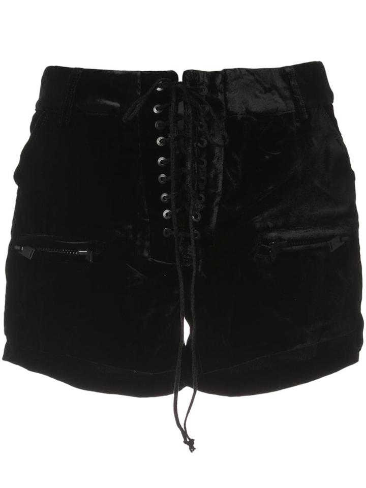 Unravel Project Front Fastened Shorts - Black