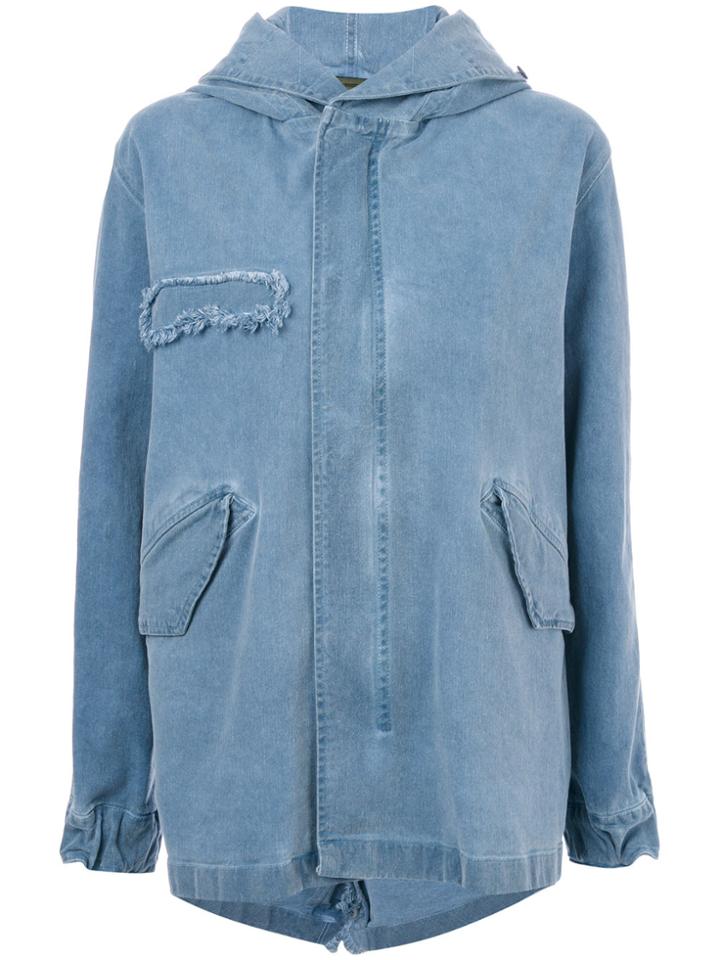 Mr & Mrs Italy Denim Parka Coat - Blue