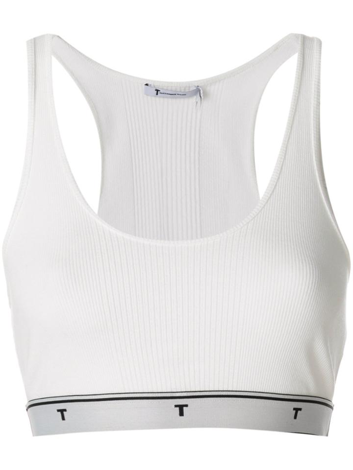 Alexander Wang Embroidered Logo Band Bralette - White