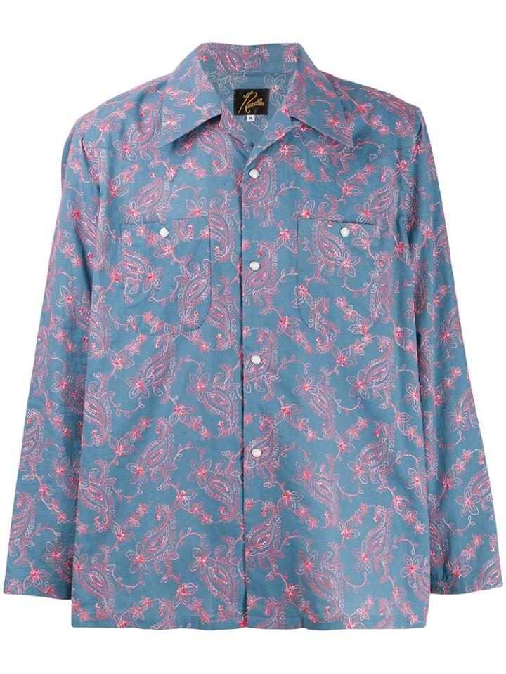 Needles Embroidered Floral Shirt - Blue