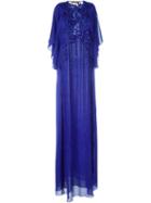 Roberto Cavalli Floral Lace Sheer Gown, Women's, Size: 40, Pink/purple, Cotton/nylon/viscose/silk