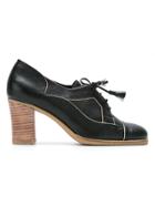 Sarah Chofakian Panelled Lace Up Pumps - Black