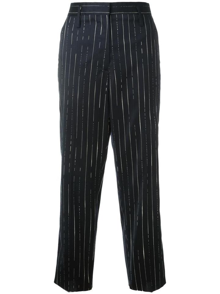 Golden Goose Deluxe Brand Pinstripe Trousers, Women's, Size: Small, Blue, Cotton/virgin Wool/viscose/cotton