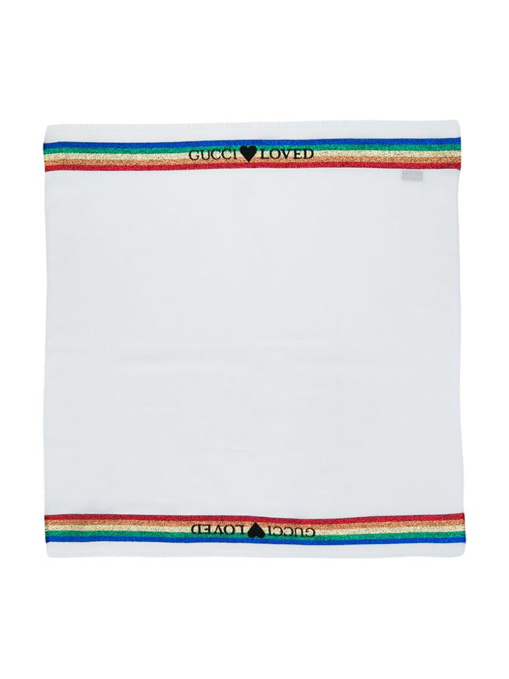 Gucci Kids Gucci Loved Trim Scarf - White