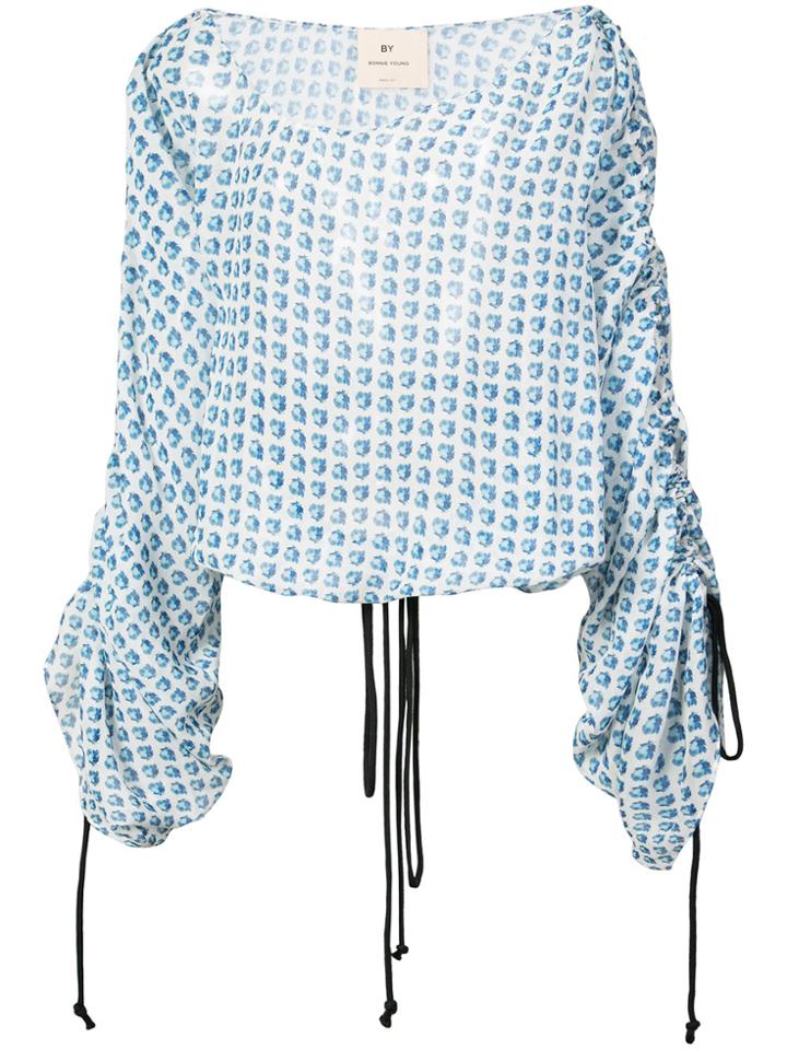 By. Bonnie Young Off Shoulder Tie Detail Top - Blue