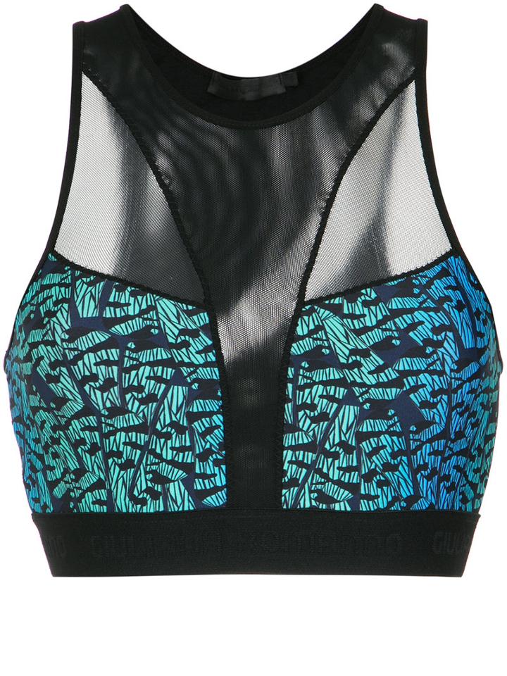 Giuliana Romanno - Mesh Cropped Top - Women - Polyamide/spandex/elastane - P, Black, Polyamide/spandex/elastane