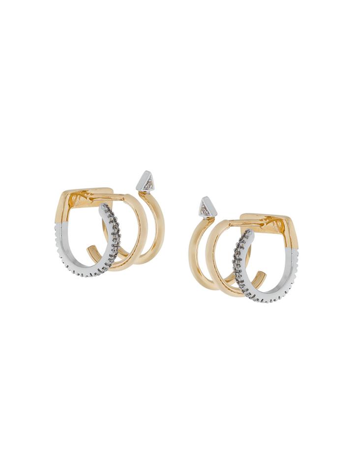 Maria Black 14kt Gold Bess Blanc Diamond Earrings (pair) - Metallic