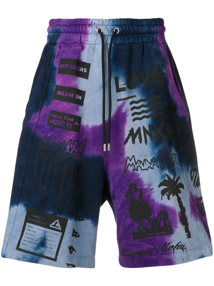 Mauna Kea Graphic Print Shorts - Purple