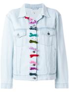 Manoush Bows Detail Denim Jacket - Blue