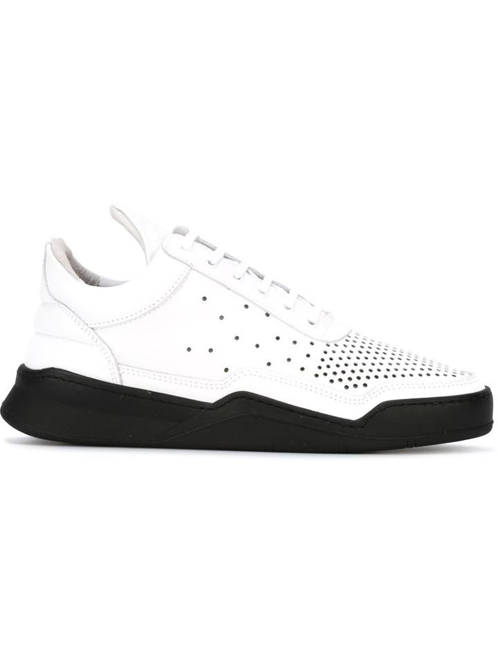 Filling Pieces Perforated Sneakers, Men's, Size: 42, White, Leather/rubber