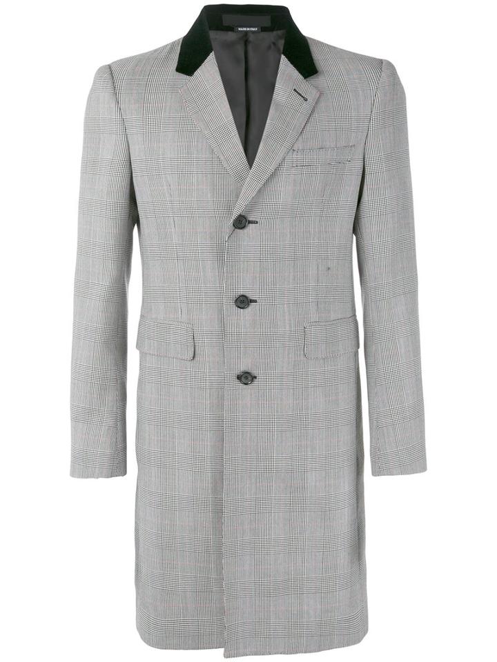 Alexander Mcqueen - Herringbone Single Breasted Coat - Men - Cotton/viscose/virgin Wool - 48, Grey, Cotton/viscose/virgin Wool