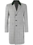Alexander Mcqueen - Herringbone Single Breasted Coat - Men - Cotton/viscose/virgin Wool - 48, Grey, Cotton/viscose/virgin Wool