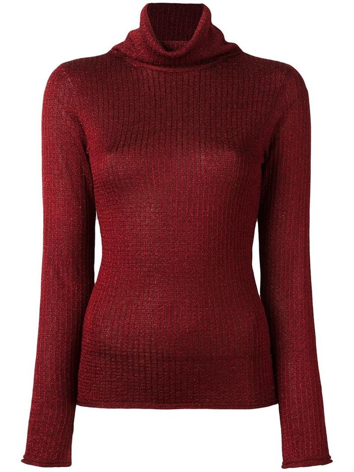 Alice+olivia Turtle Neck Jumper, Women's, Size: Small, Red, Acetate/polyester/nylon