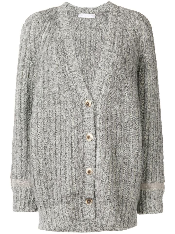 Fabiana Filippi Embellished Buttoned Cardi-coat - Grey
