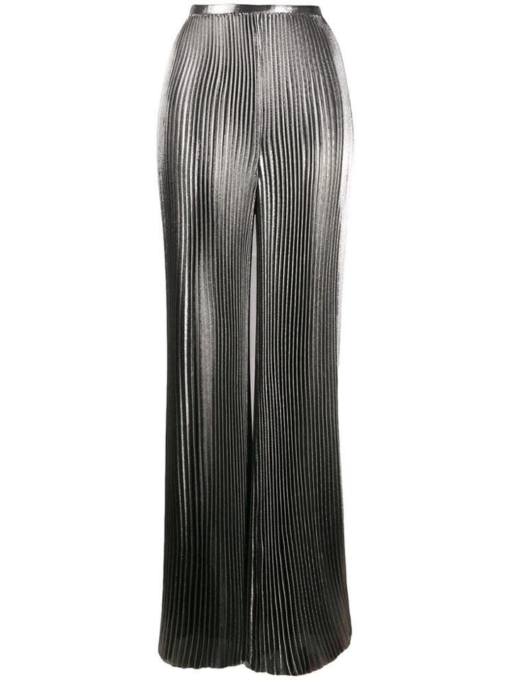 Alberta Ferretti Wide-fit Pleated Trousers - Silver