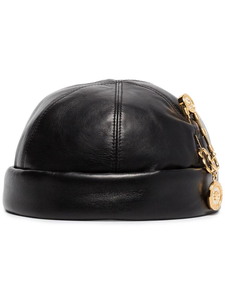 Versace Safety Pin Hat - Black