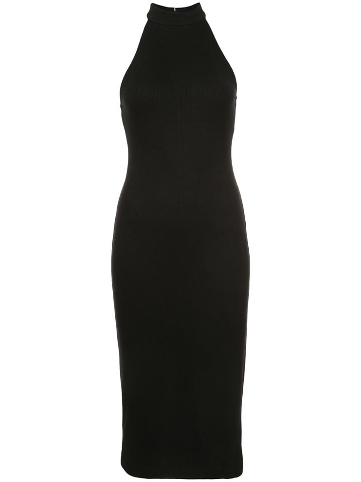 L'agence Ribbed Halter Dress - Black