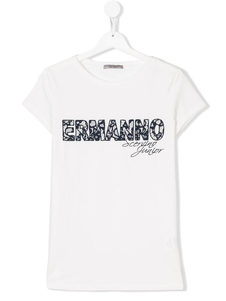 Ermanno Scervino Junior Teen Logo Print T-shirt - White