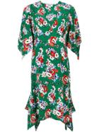Msgm Floral Print Pointy Dress - Green