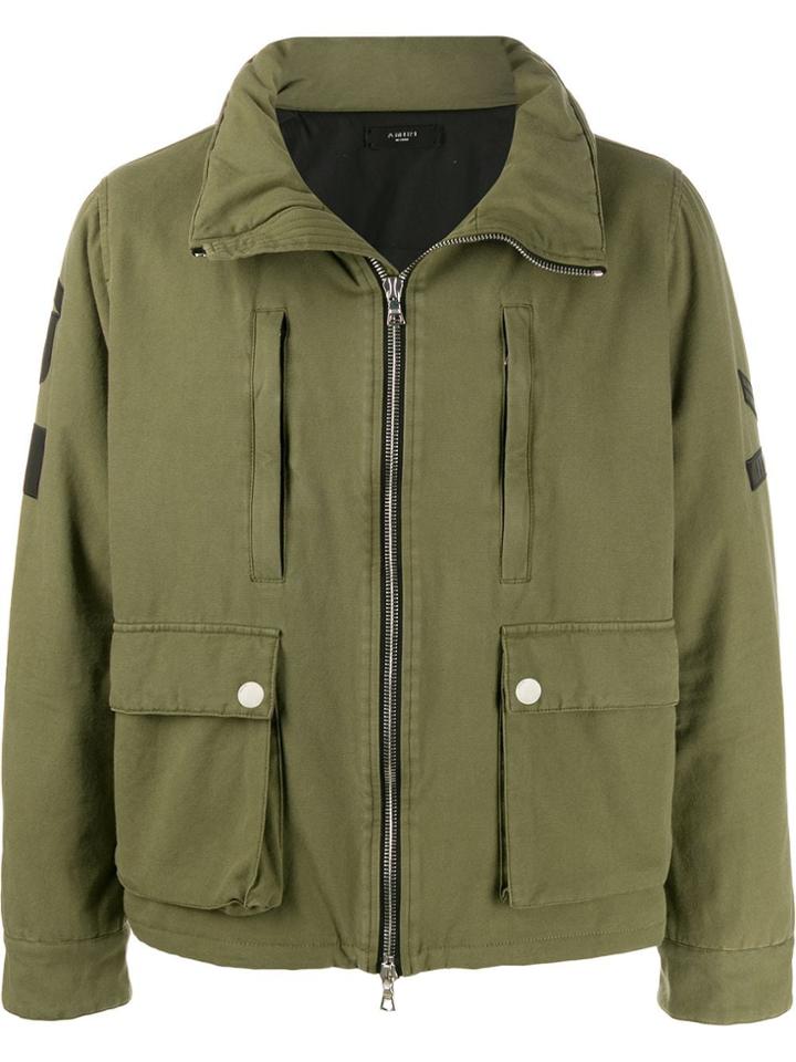 Amiri Crest Embroidered Military Jacket - Green