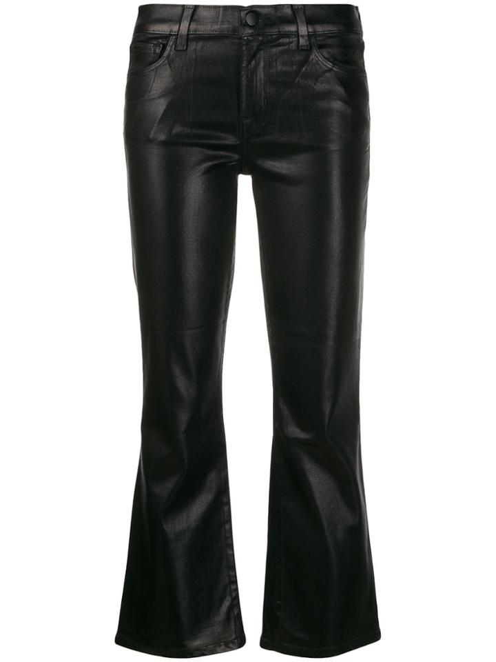 J Brand Metallic Bell-bottom Trousers - Black